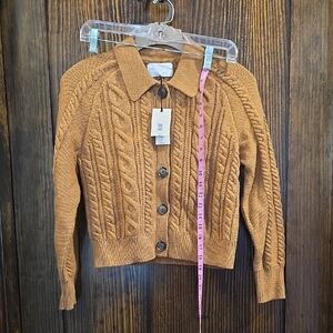 Banana Republic Rust Cable Knit Cardigan